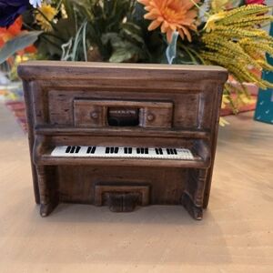 Vintage Ceramic Piano Music Box – 6" x 5" – Working Roll Mechanism